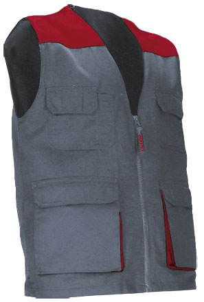 Gilet da lavoro multitasche leggero e bicolore Thunder