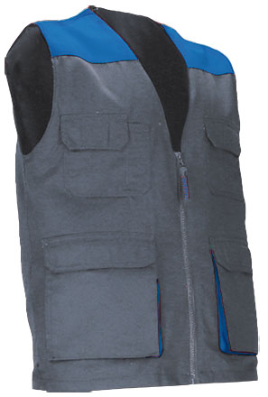 Gilet da lavoro multitasche leggero e bicolore Thunder