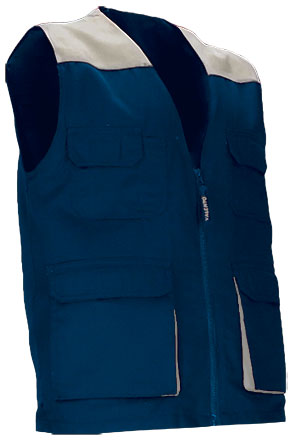 Gilet da lavoro multitasche leggero e bicolore Thunder