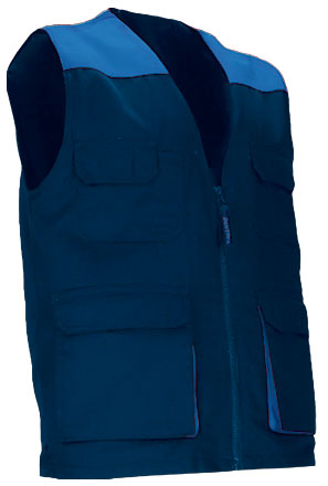 Gilet da lavoro multitasche leggero e bicolore Thunder