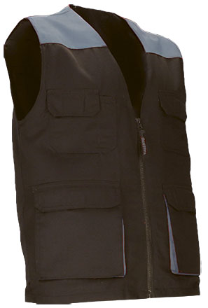 Gilet da lavoro multitasche leggero e bicolore Thunder