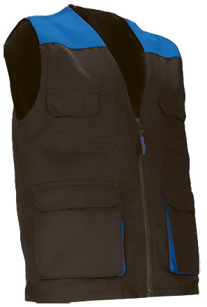 Gilet da lavoro multitasche leggero e bicolore Thunder