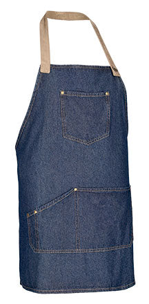 Grembiule con pettorina in jeans multitasche Marlon