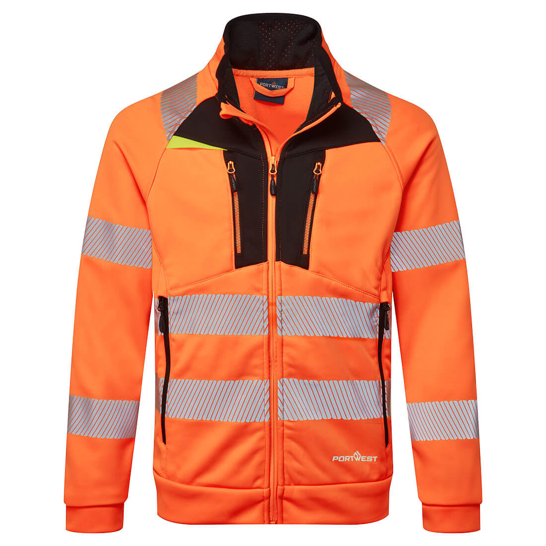 DX477OBR - Sudadera DX4 Hi-Vis con cuello alzado y cierre de cremallera