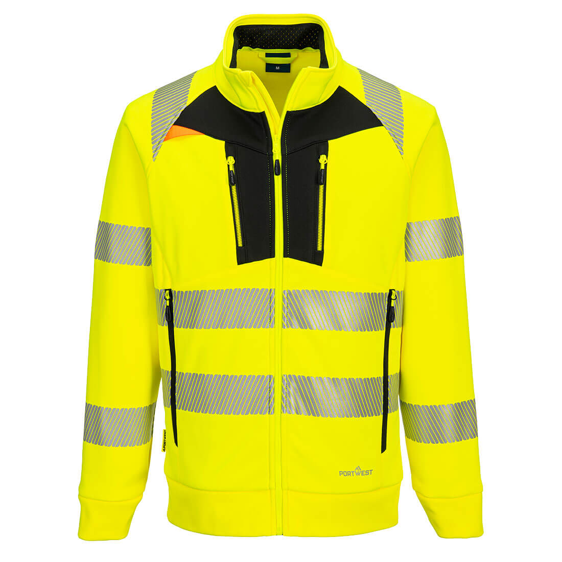 DX477YBR - Sudadera DX4 Hi-Vis con cuello alzado y cierre de cremallera
