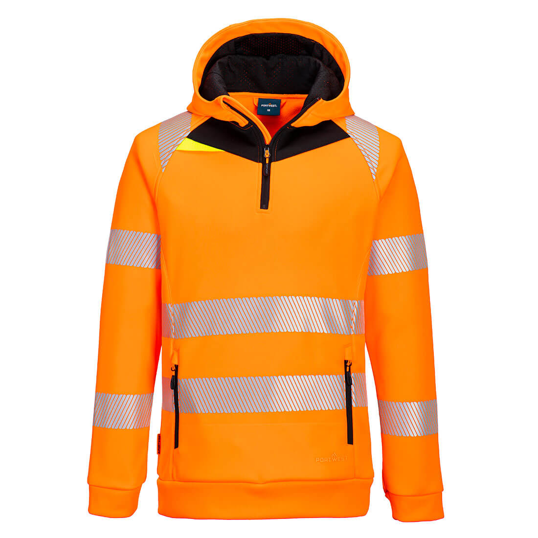 DX482OBR - DX4 Felpa con cappuccio Hi-Vis 1/4 Zip