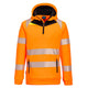DX482OBR - DX4 Felpa con cappuccio Hi-Vis 1/4 Zip
