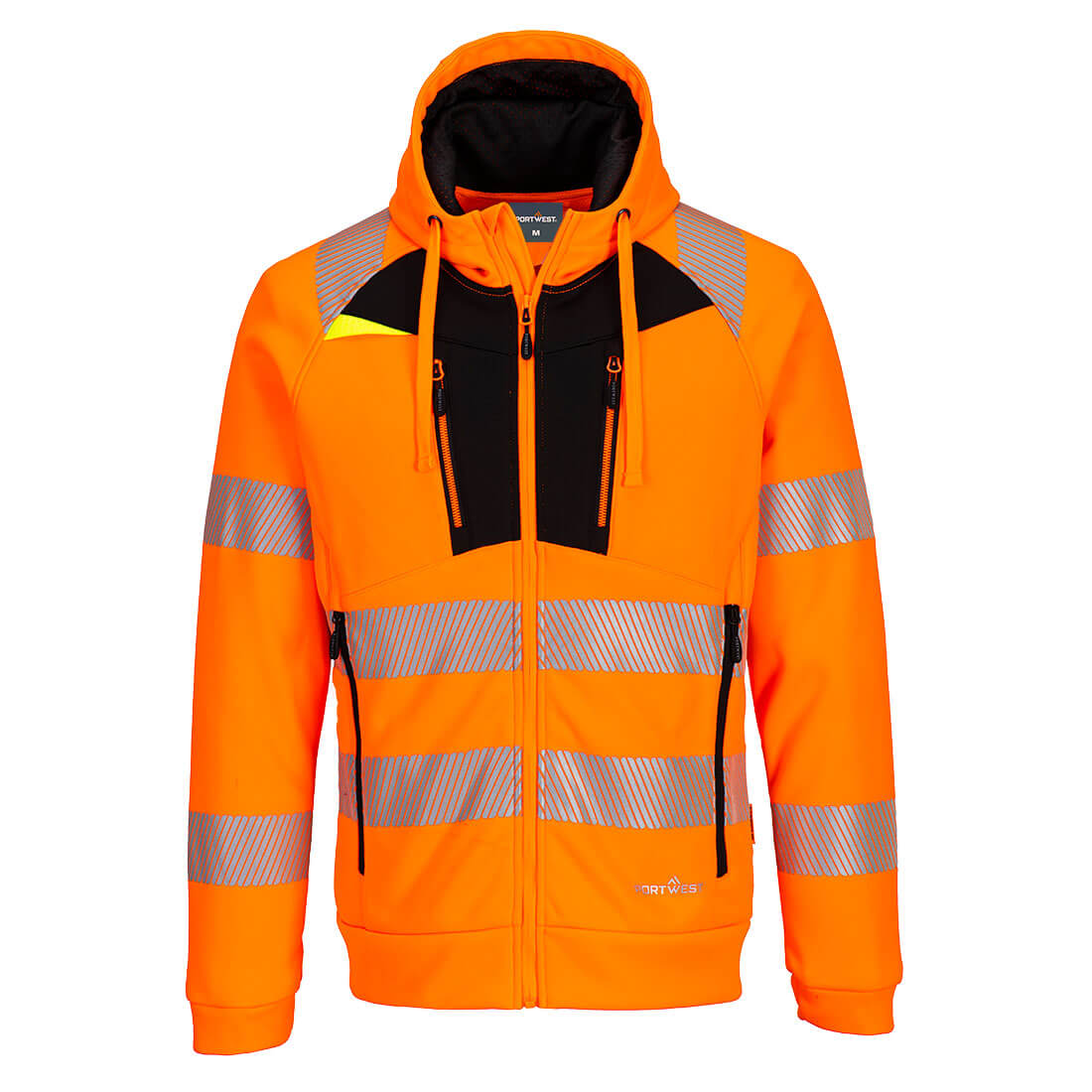 DX484OBR - Felpa con zip DX4 Hi-Vis con cappuccio