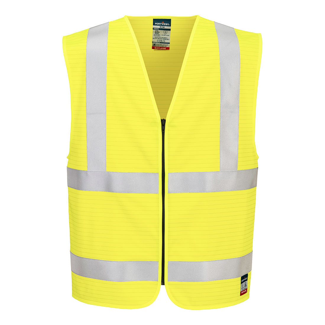 FR615YER - Gilet con zip Bizflame Hi-Vis FR