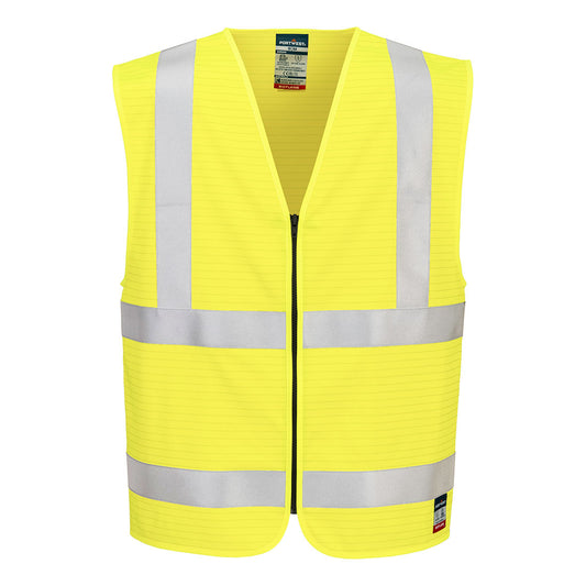 FR615YER - Chaleco con cremallera Bizflame Hi-Vis FR