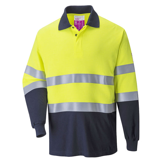 FR74YNR - Polo bicolore FR Modaflame Anti Statica