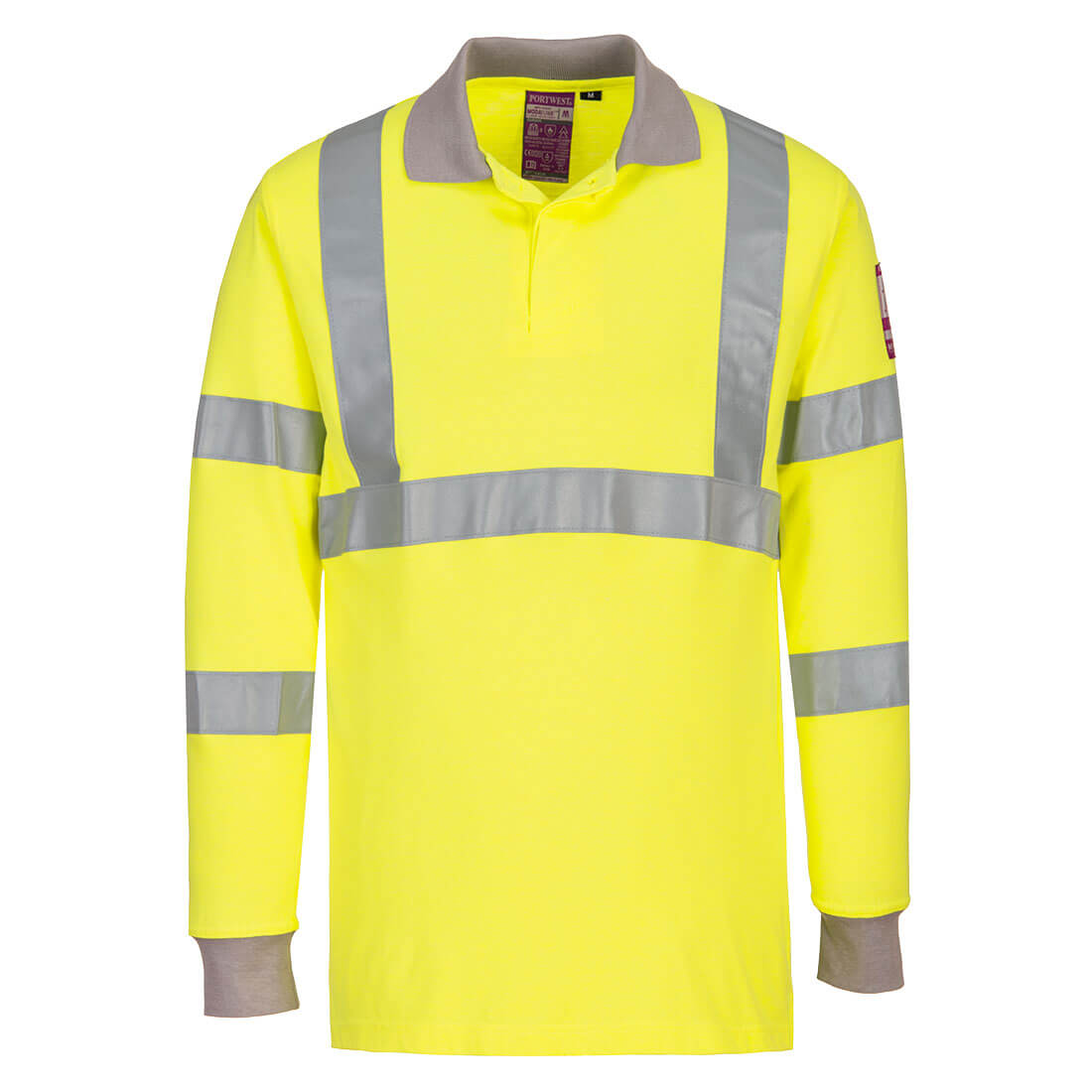FR77YER - Polo manica lunga FR Modaflame antistatica Hi-Vis