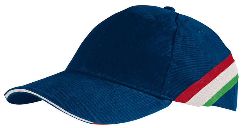Cappellino a 6 pannelli con disegno a bandiere Furia