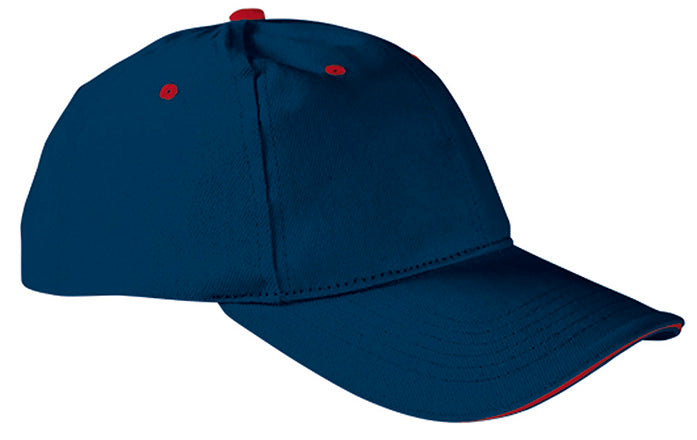 Cappellino da baseball a 6 pannelli bicolore Sandwich
