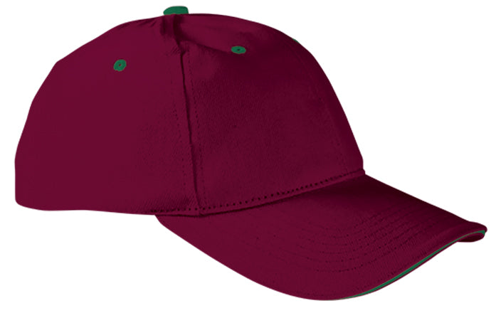 Cappellino da baseball a 6 pannelli bicolore Sandwich