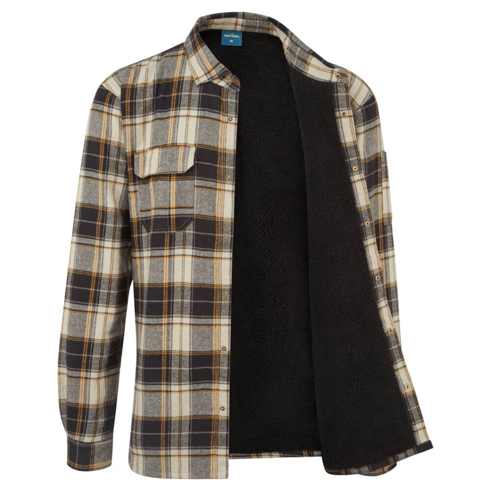 KA313BKR - KA3 Camicia a quadri foderata in sherpa