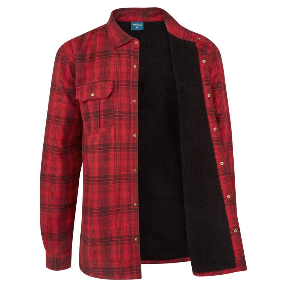KA313RER - KA3 Camicia a quadri foderata in sherpa
