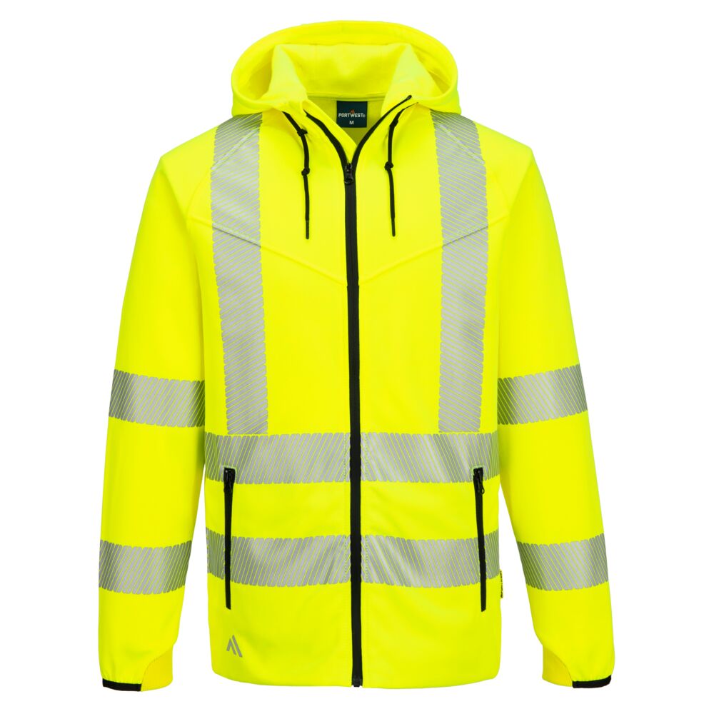 KX303YER - Sudadera con capucha y cremallera deportiva de alta visibilidad KX3