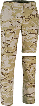 Pantalone staccabile multitasche con disegno mimetico pixelato Birdman