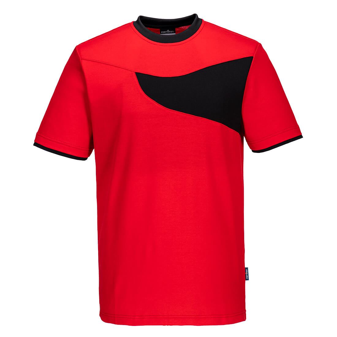 PW211RBK - Camiseta Alta Visibilidad Confort Algodón Bicolor
