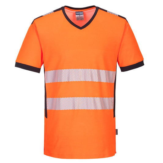 PW310OBR - T-shirt PW3 con scollo a V Hi-Vis