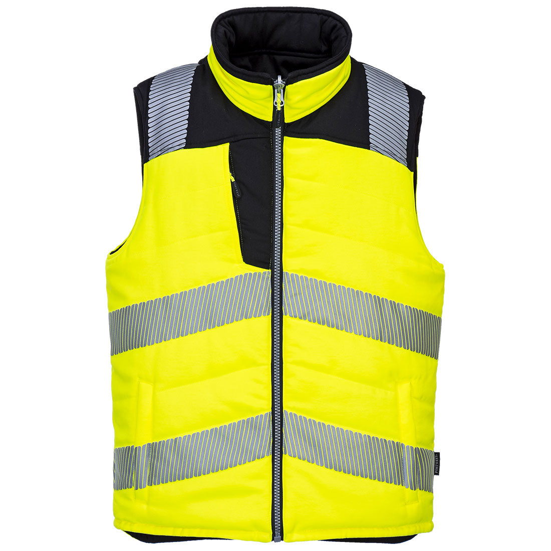 PW374YBR - Chaleco acolchado reversible de alta visibilidad PW3