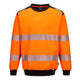 PW379OBR - Sudadera de alta visibilidad PW3 con cuello redondo