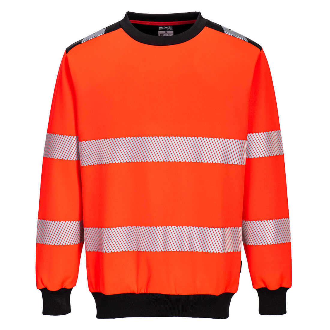 PW379RBK - Sudadera de alta visibilidad PW3 con cuello redondo