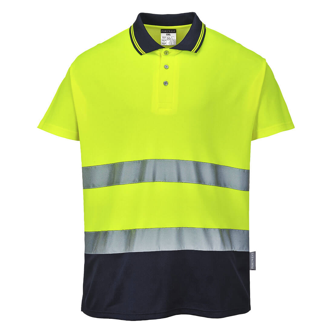 S174YNR - Polo bicolor de algodón confort de alta visibilidad