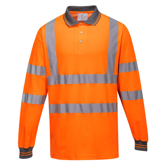 S271ORR - Polo de algodón Comfort Hi-Vis manga larga