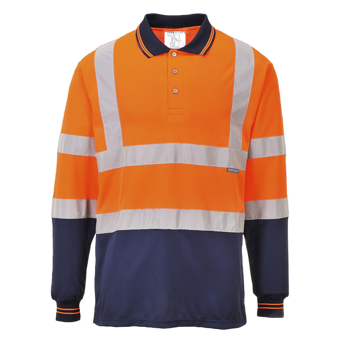 S279ONR - Polo Bicolore maniche lunghe Hi-Vis