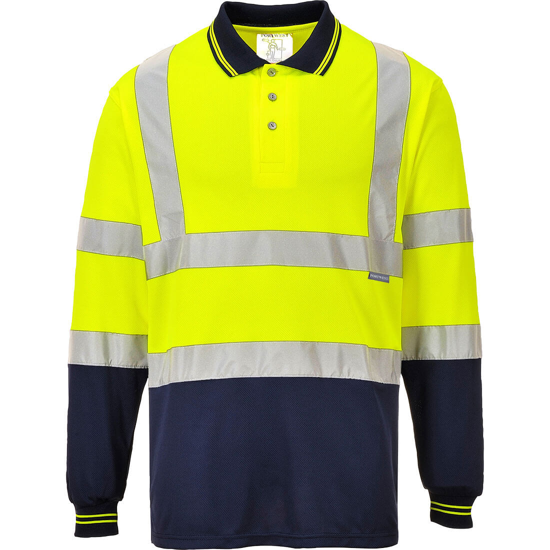 S279YNR - Polo Bicolore maniche lunghe Hi-Vis