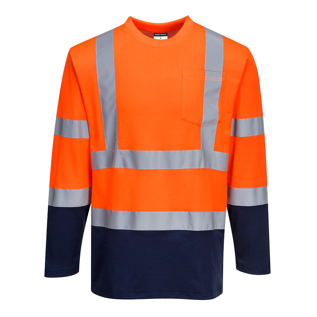 S280ONR - T-Shirt Bicolore Cotton Comfort maniche lunghe Hi-Vis