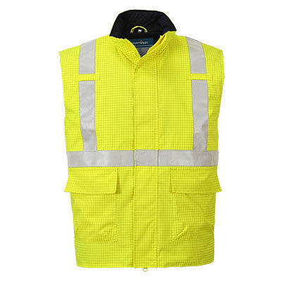 S776YER - Chaleco acolchado antiestático FR Bizflame Rain Hi-Vis