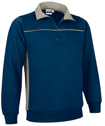 Felpa con mezza zip e disegno bicolore Thunder