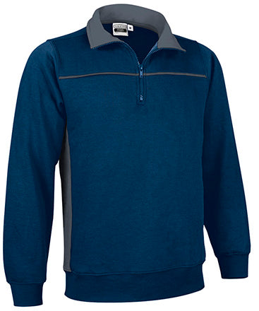 Felpa con mezza zip e disegno bicolore Thunder
