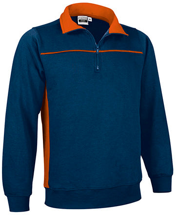 Felpa con mezza zip e disegno bicolore Thunder