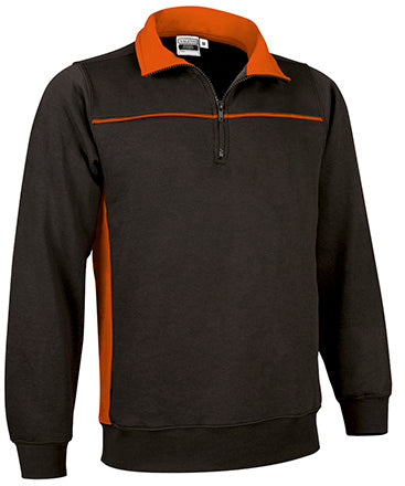 Felpa con mezza zip e disegno bicolore Thunder